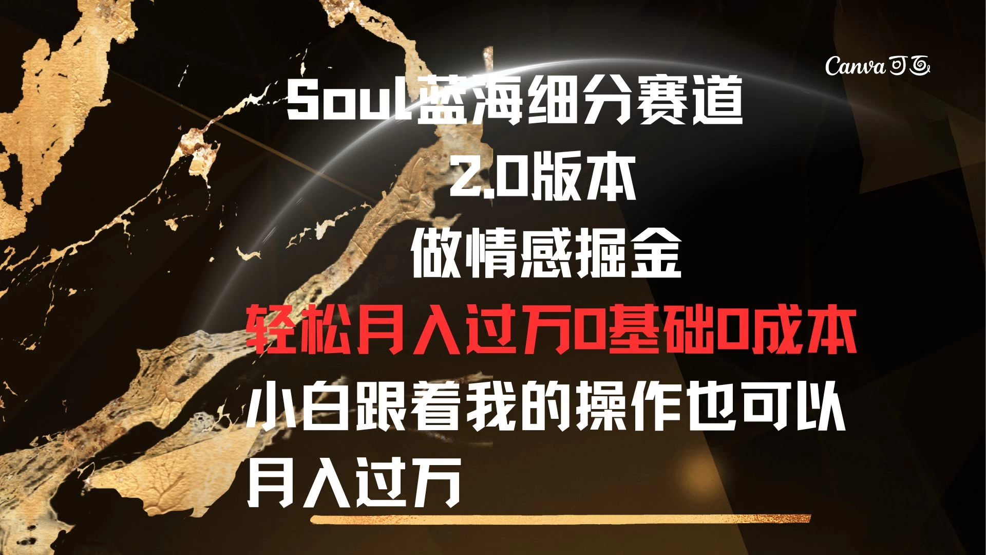 Soul蓝海细分赛道，2.0版本，做情感掘金，轻松月入过万，0基础，0成本，小白跟着我的操作也可以月入过万-星网科技 Grdy.cn