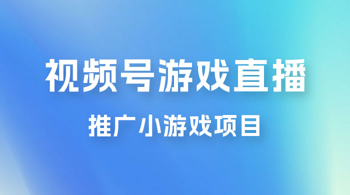 视频号游戏直播推广，用小号点进去下载就能日入 800+ 的蓝海项目-星网科技 Grdy.cn