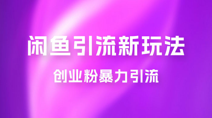 2023 最新闲鱼引流玩法，创业粉暴力引流日引 200+-星网科技 Grdy.cn