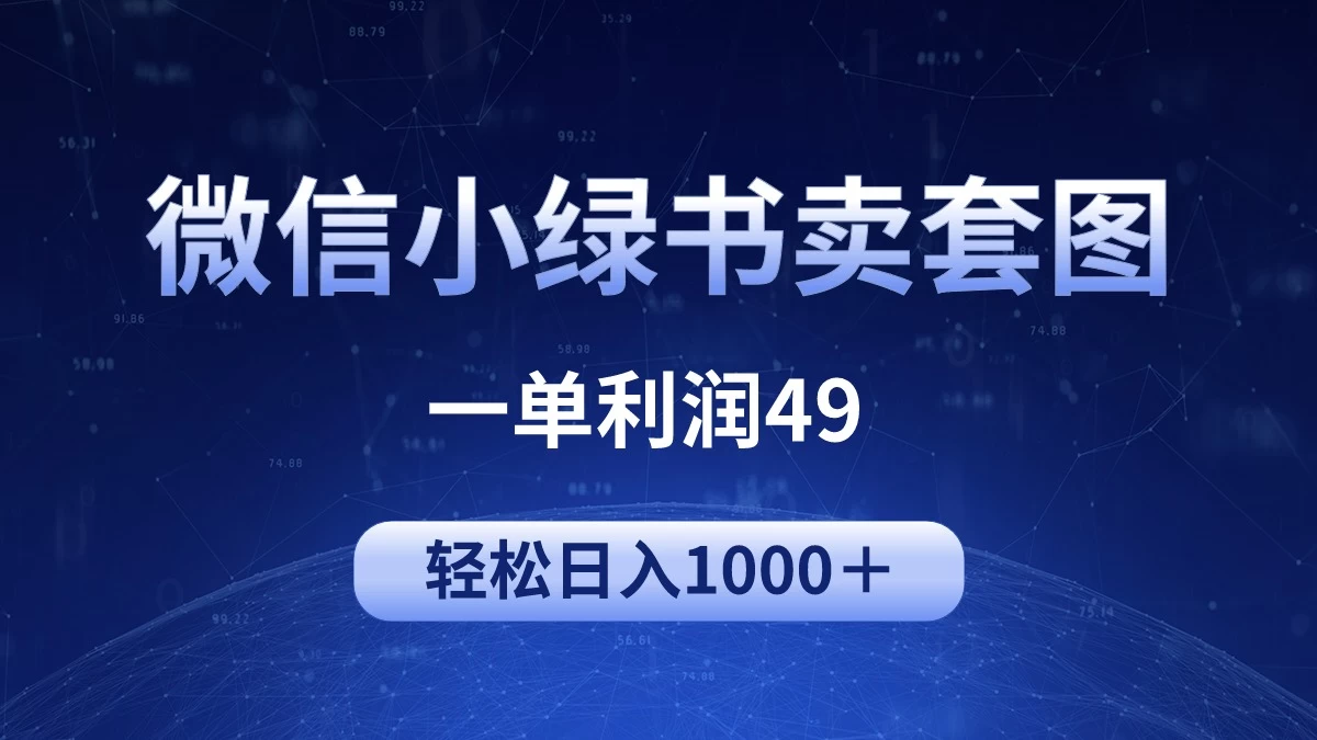 冷门微信小绿书卖美女套图，一单利润49，轻松日入1000＋-星网科技 Grdy.cn