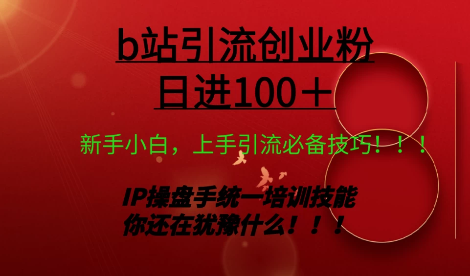 日引创业粉 100+ b 站全套打法【实操教学】不容错过-星网科技 Grdy.cn