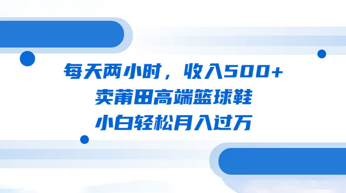 每天两小时，卖莆田高端篮球鞋，小白轻松月入过万（教程+素材）-星网科技 Grdy.cn