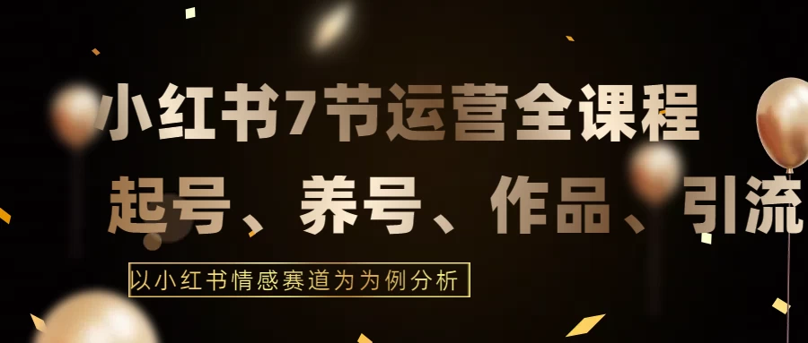 最新的7节小红书运营实战全教程，结合最新情感赛道，打通小红书运营全流程-星网科技 Grdy.cn