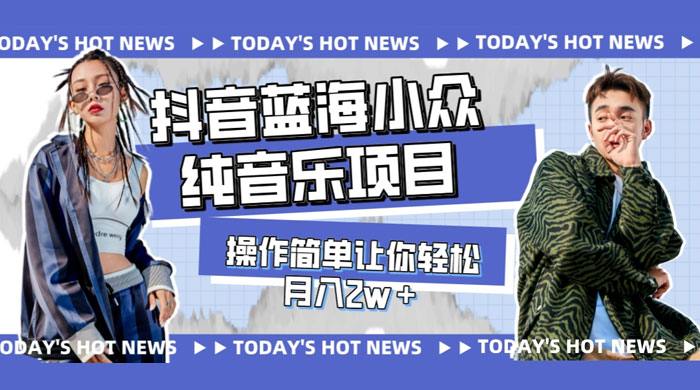 宝藏细分领域，抖音蓝海小众纯音乐项目，操作简单让你轻松月入 2w+-星网科技 Grdy.cn