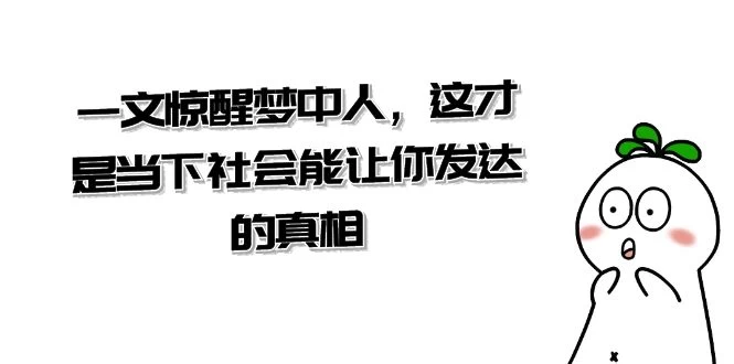 某公众号付费文章《一文惊醒梦中人，这才是当下社会能让你发达的真相》-星网科技 Grdy.cn