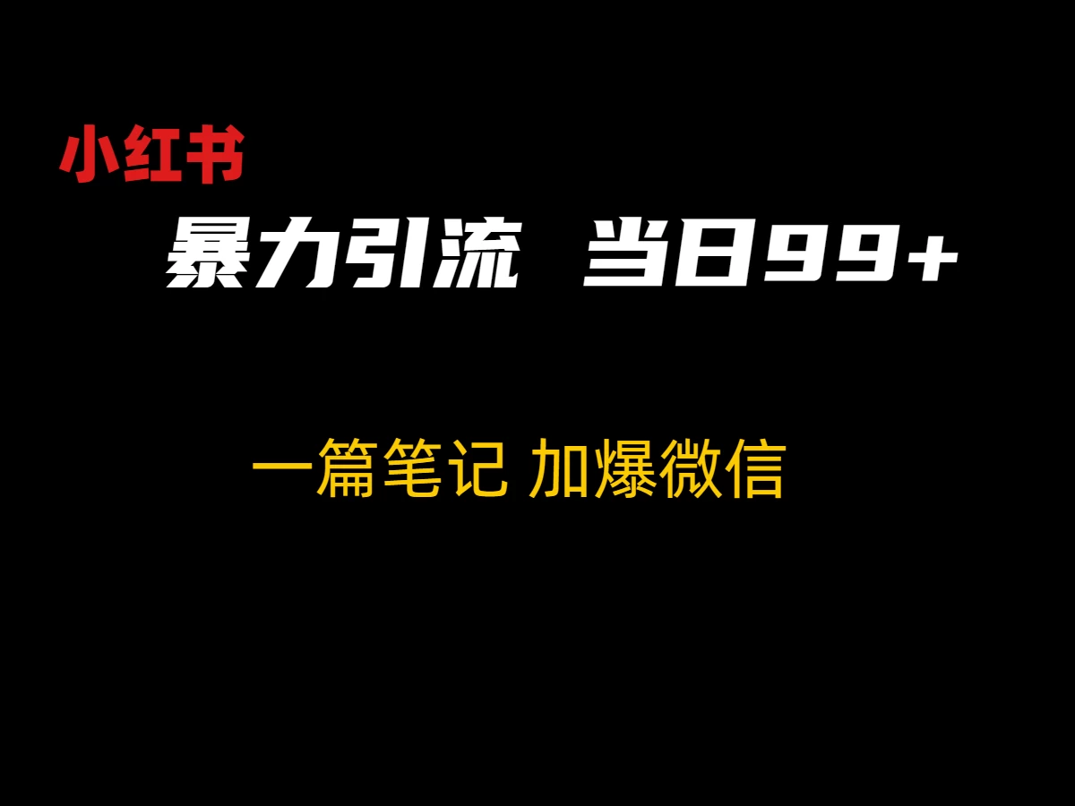 小红书暴力引流方法，当日99+，非常简单的引流方法-星网科技 Grdy.cn