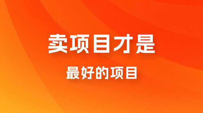 卖项目才是最好的项目:一单 3000+ 卖项目才是最好的项目:一单 3000+