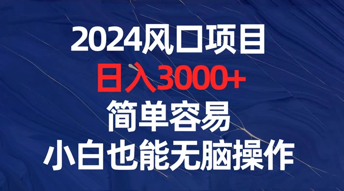 2024 风口项目，日入 3000+，简单容易，小白也能无脑操作-星网科技 Grdy.cn