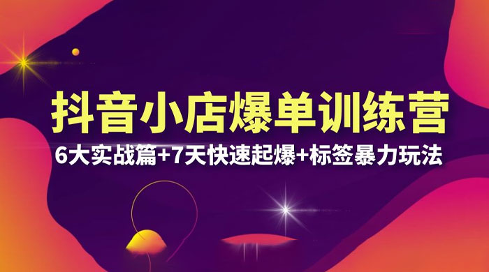 抖音小店爆单训练营 VIP 线下课：6 大实战篇 + 7 天快速起爆 + 标签暴力玩法「 32 节」-星网科技 Grdy.cn