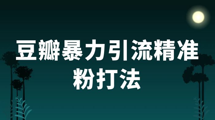 豆瓣暴力引流精准粉打法 一天轻松引流 100+-星网科技 Grdy.cn
