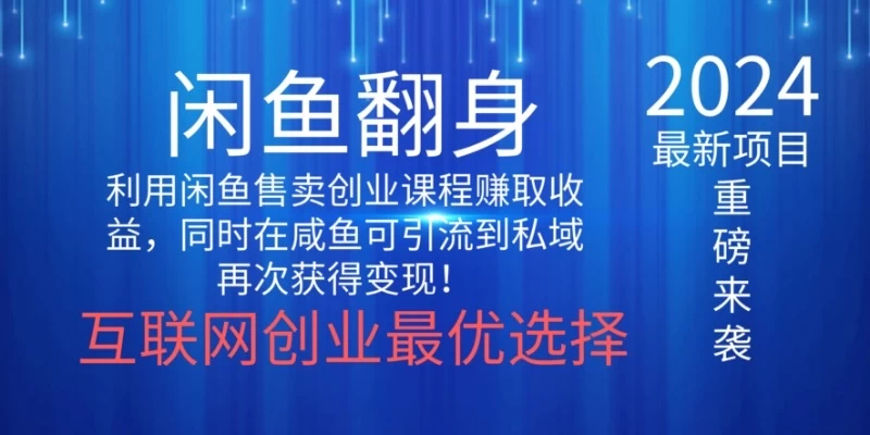 2024闲鱼翻身项目，暴力掘金，新人小白一看就会！（详细教程)-星网科技 Grdy.cn