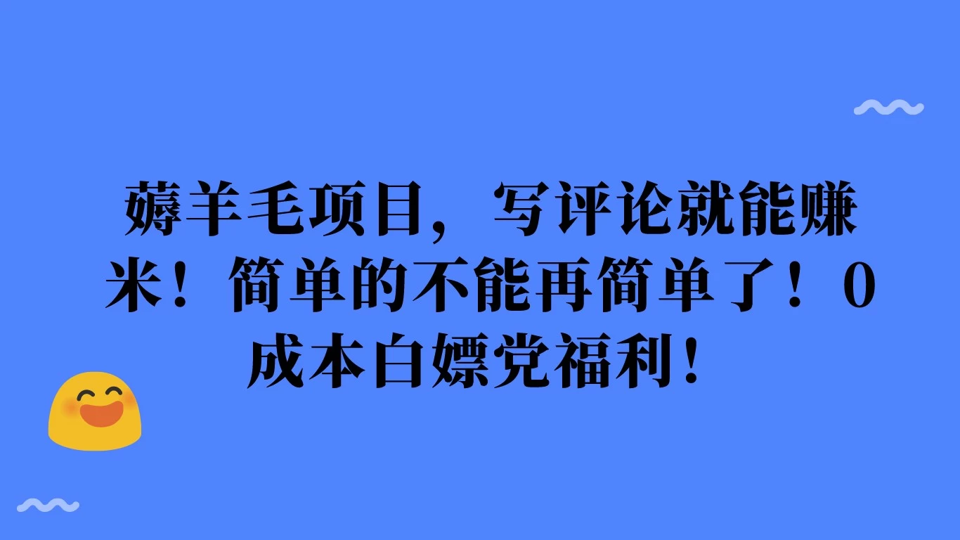 薅羊毛项目，写评论就能赚米！简单的不能再简单了！0成本白嫖党福利！-星网科技 Grdy.cn
