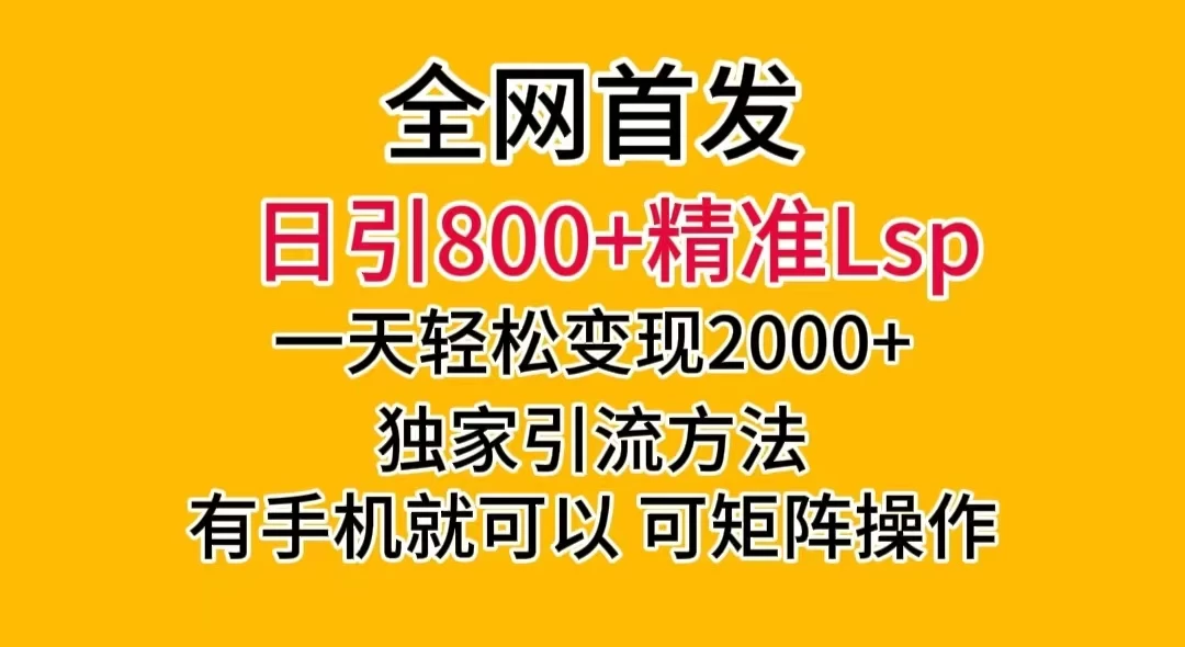 日引 800+ 精准老色批，一天变现 2000+，独家引流方法，可矩阵操作，月入 5W+-星网科技 Grdy.cn