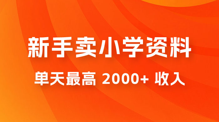 新手卖小学资料，单天最高 2000+ 收入，保姆级教程，详细拆解这套玩法-星网科技 Grdy.cn