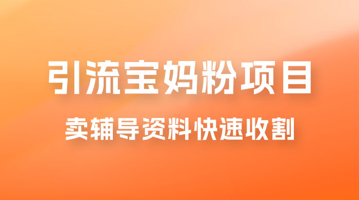 2023 年引流宝妈粉项目，单日私域转化 2000＋，新手小白也可轻松上手操作，纯实操-星网科技 Grdy.cn