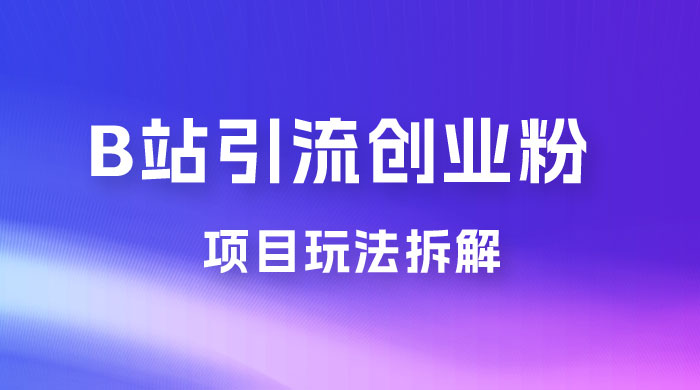 B 站引流日引流 100+ 创业粉项目拆解超简单 2 分钟上手-星网科技 Grdy.cn