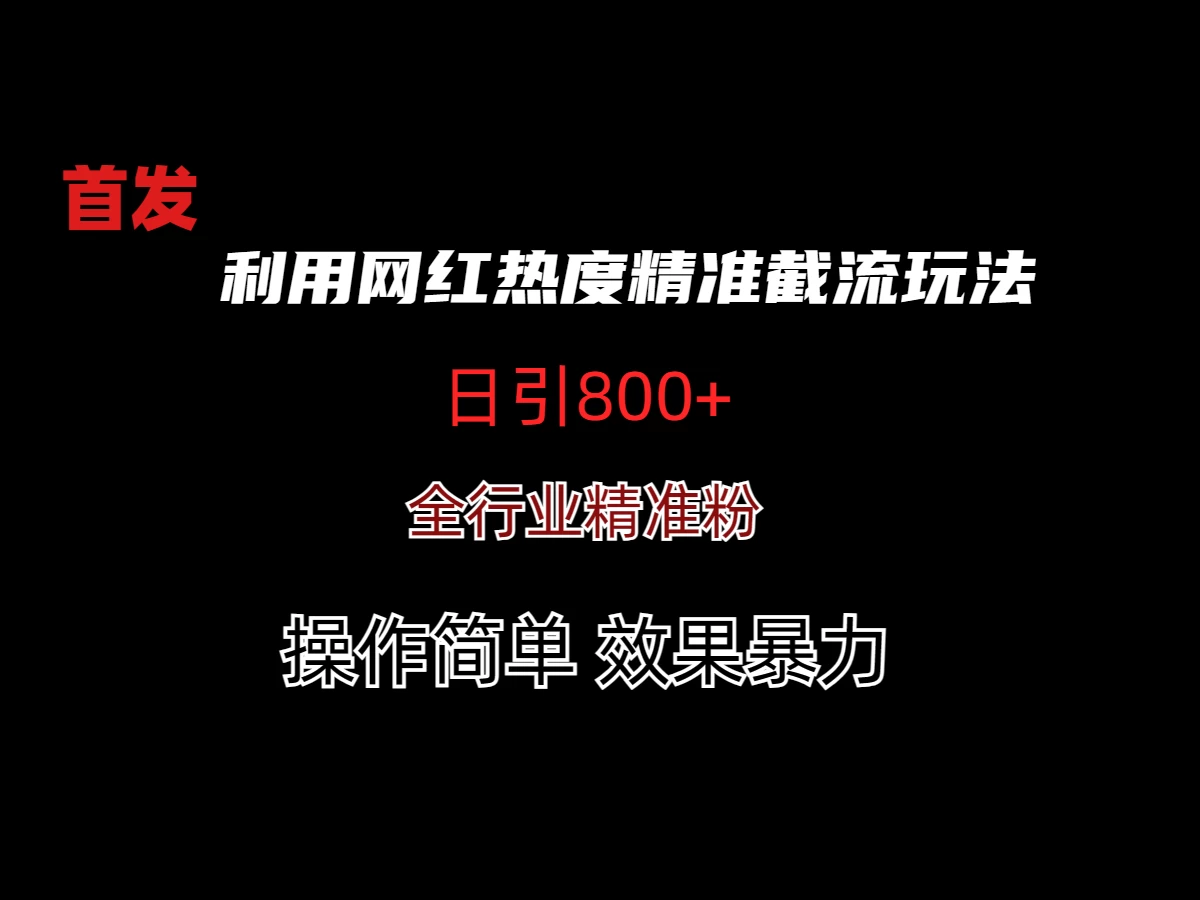 利用网红热度精准截流玩法(当日进粉800+)-星网科技 Grdy.cn