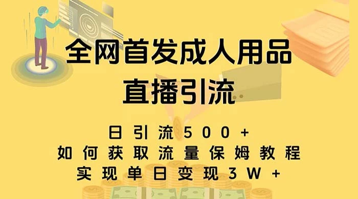 成人用品直播引流获客暴力玩法，单日引流500+，变现 3w+，保姆级教程-星网科技 Grdy.cn