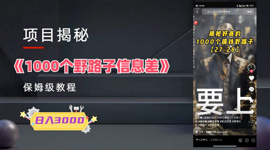 1000 个野路子信息差保姆式教程：单日变现 3000+ 的玩法解密-星网科技 Grdy.cn